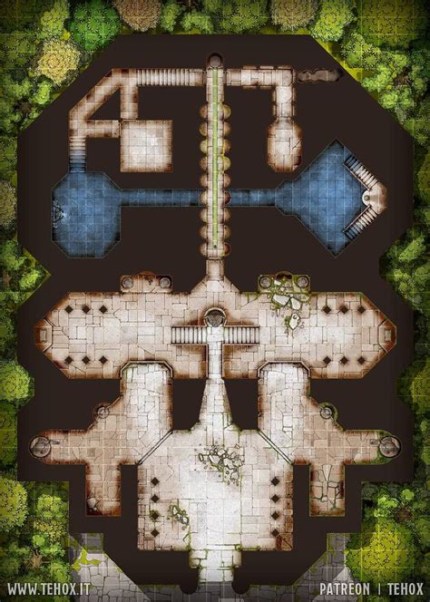 Hidden Temple Battlemap 25x35 By Gamaweb Tabletop Rpg Maps Dungeon