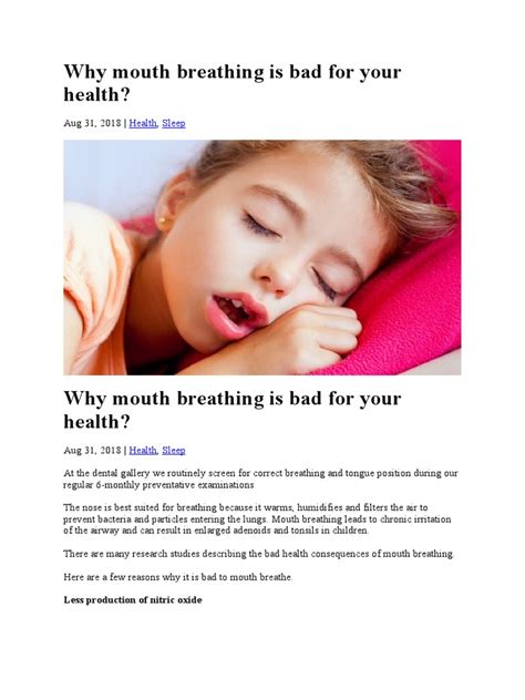 Why Mouth Breathing Is Bad For Your Health Pdf