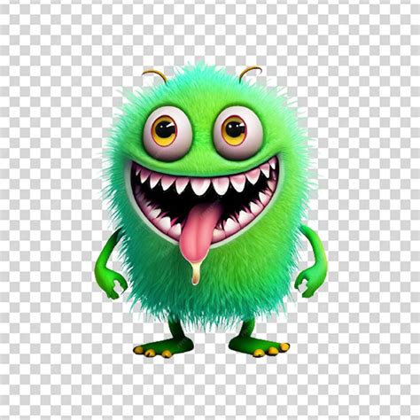 Premium Psd Cute Furry Monster Hairy Monster Cute Cartoon Monsters