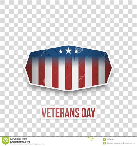 Veterans Day Greeting Label With Text Stock Vector Illustration Of