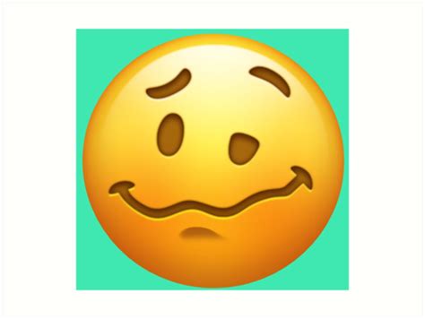 Lámina Artística Woozy Face Emoji De Stertube Redbubble