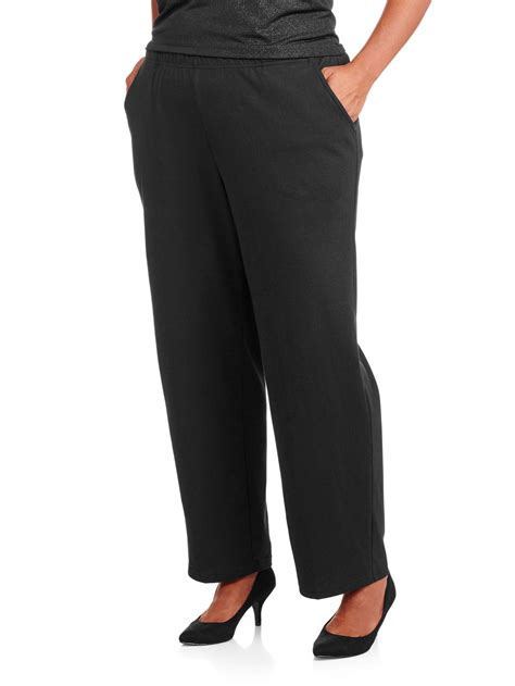 Womens Plus Size Essential Pull On Knit Pants Petite