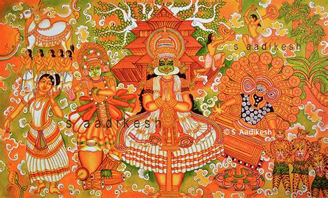Keraleeyam Kerala Mural Painting By S Aadikesh Fine Art America
