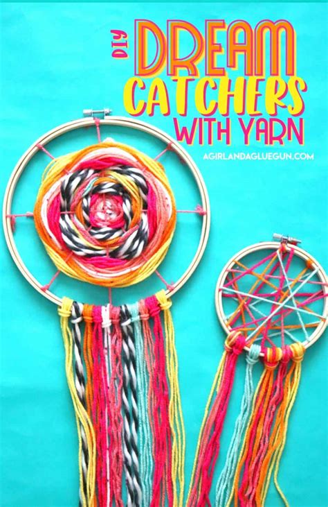 Yarn Weaving Craft And Diy Dream Catcher A Girl And A Glue Gun
