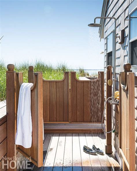 Custom Mahogany Saloon Style Doors On The Oft Used Outdoor Shower Are