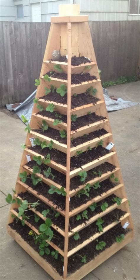 Diy Build A Vertical Garden Pyramid Tower For Your Next Diy Outdoor