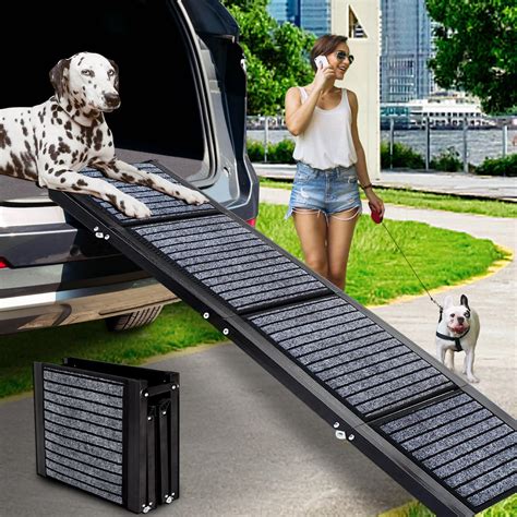 Cjymmfan Folding Dog Car Ramp For Medium And Large Dogs Portable Pet