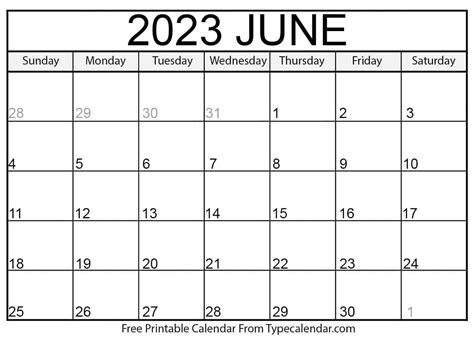 Printable June 2023 Calendar Templates With Holidays Free