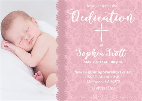 Baby Dedication Invitations Printable Print At Home Etsy