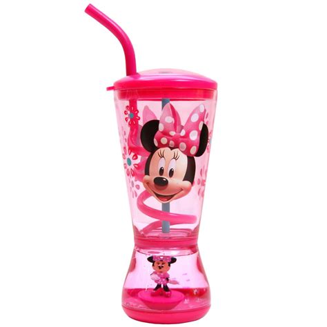 Disney Minnie Mouse Dome Glass With Drinking Straw New Ebay