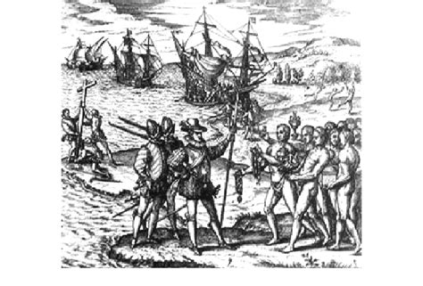 Figura 1 Grabado De Theodore De Bry Desembarco De Colón En Guanahaní