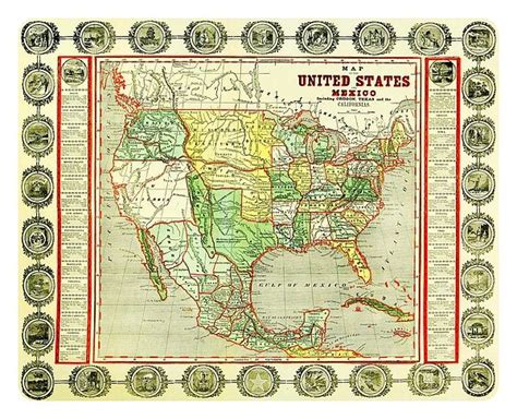 1846 Pioneer Settlers Map Of The United States Including Oregon