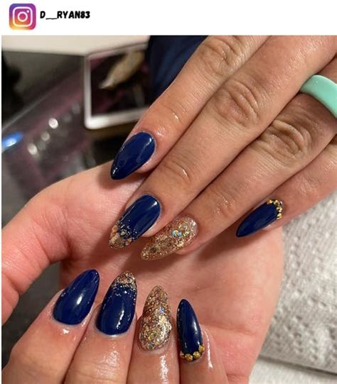 49 Blue And Gold Nail Designs For 2024 Nerd About Town