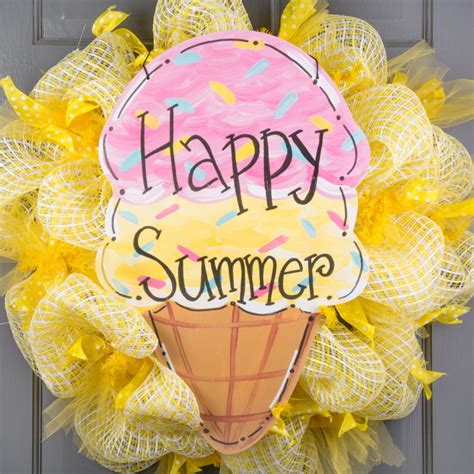 Waterproof Happy Summer Ice Cream Cone Sign 13 X 19