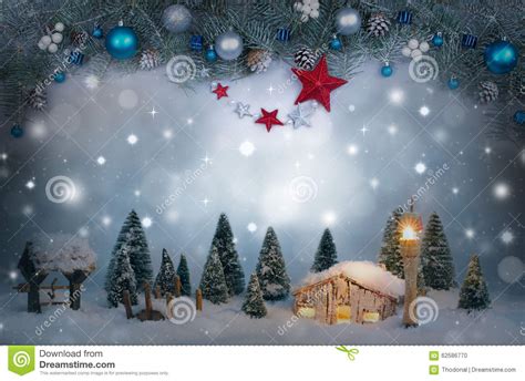 Christmas Winter Landscape Stock Photo Image Of Postcard 62586770