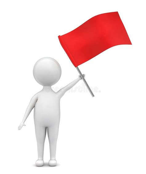 3d Man Holding Red Flag Stock Illustrations 189 3d Man Holding Red