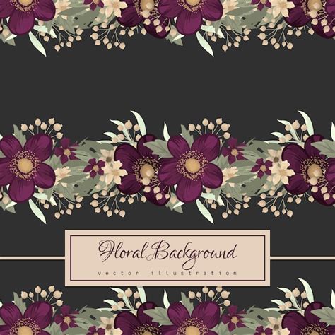 Free Vector Purple Floral Seamless Pattern