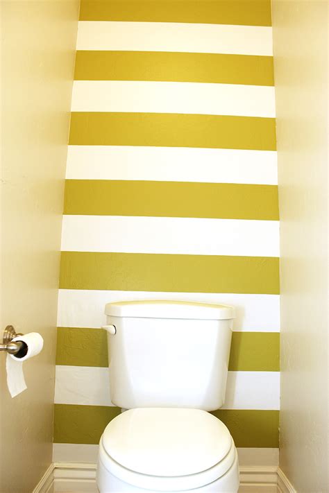 I think the idea of contact paper is great.though i too might be concerned about its adhesion properties in a steamy bathroom. Decorating A Small Bathroom| Easy Wall Stripes