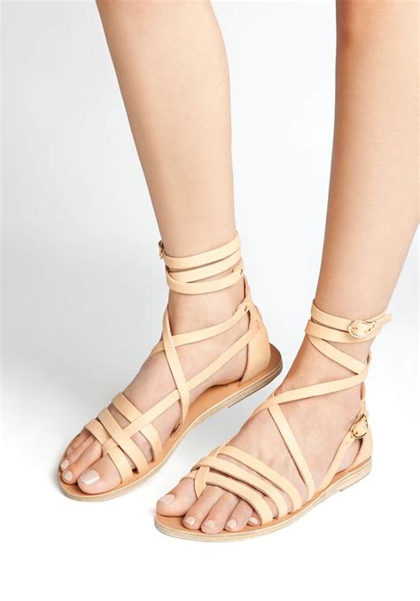 Buy Satira Leather Sandals Natural By Ancient Greek Ancient