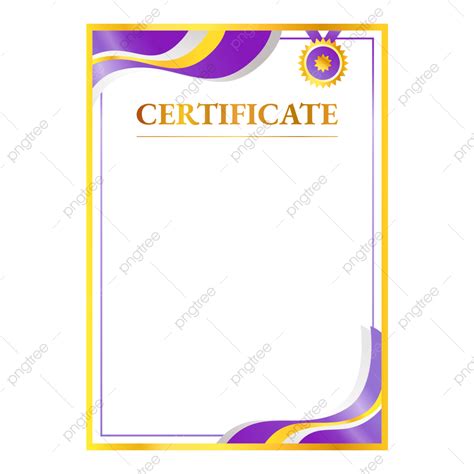 Certificate Graduation Award Vector Art Png Simple Golden Purple