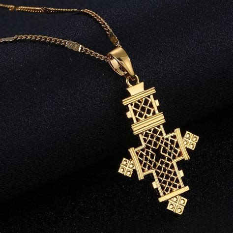 Ethiopian Gold Cross Pendant Necklaces Rlw1021 Etsy Australia