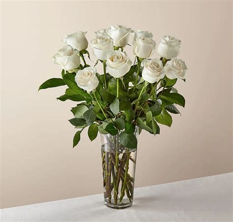 Long Stem White Rose Bouquet Nenas Florist