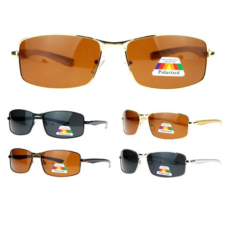Sa106 Mens Polarized Spring Hinge Luxury Designer Narrow Rectangular Sunglasses Ebay