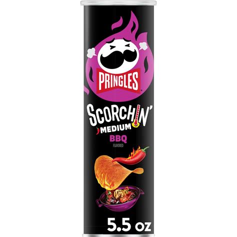 Pringles Scorchin Bbq Potato Crisps Chips 55 Oz