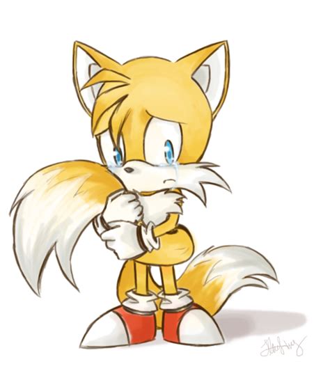 Sad Tails Hugs His Tail Art By Chibidoodlez Tailsmilesprower