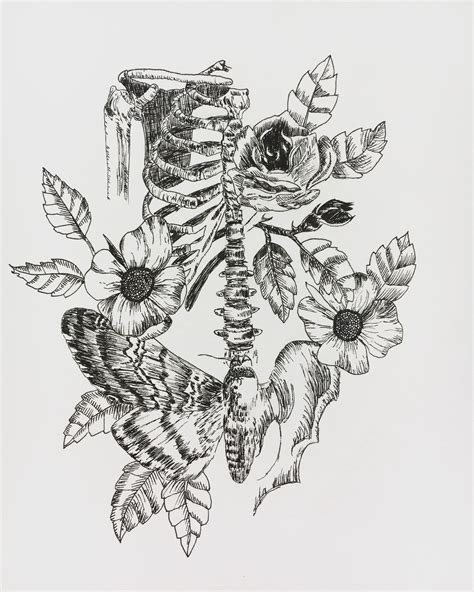 Floral Anatomy Illustration Anatomy Tattoo Art Skull Tattoos