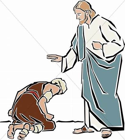 Jesus Healing Clipart Heals Christ Blind Leper