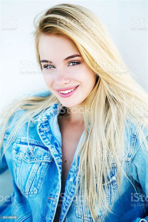 Portrait Of A Beautiful Blonde Woman Stock Photo Download Image Now