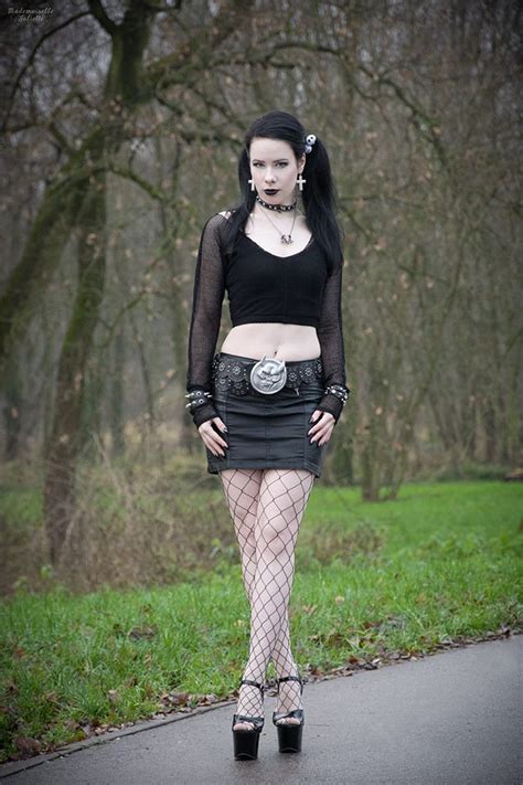 Goth Girl Wearing Very High Platform Sandals Watch Your Step
