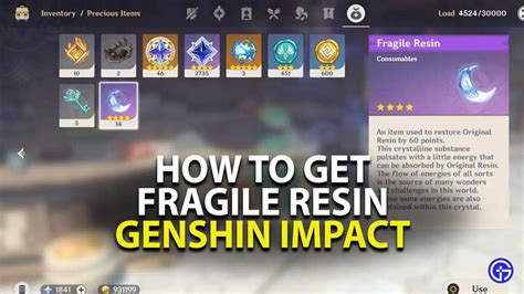 How To Get Fragile Resin In Genshin Impact Gamer Tweak