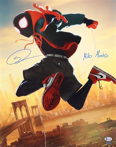 Shameik Moore Signed Spider Man Into The Spider Verse 16x20 Photo