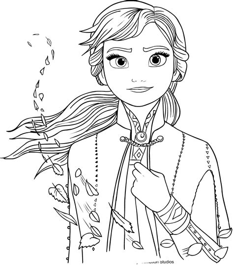 Anna From Frozen 2 Coloring Page