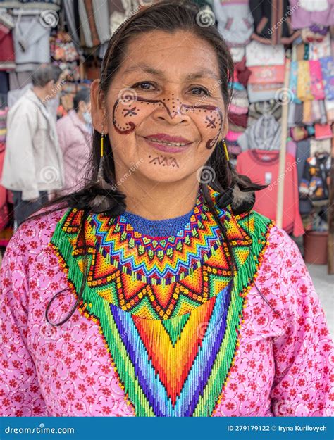 A Woman From The Ecuadorian Amazon Region Ecuador Editorial