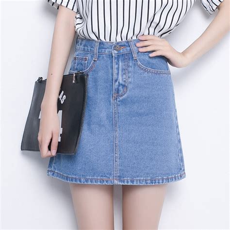 2017 New Summer Women Skirts Plus Size 3xl Jeans Slim Saias Ladies Mini Denim Skirt Feminina