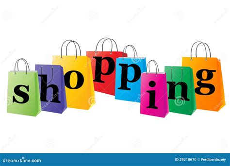 Set Of Shopping Bags With The Word Shopping Stock Photo Image 29218670