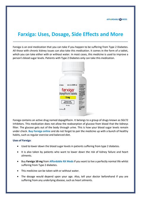 Farxiga: Uses, Dosage, Side Effects and More by Affordable Rx Meds - Issuu