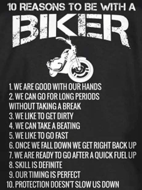 Motorcycle T Shirt 10 Reasons To Be With A Biker Biker Quotes Riding