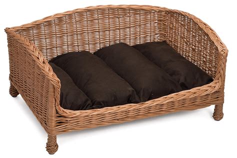 Prestige Wicker Pet Bed Settee With Cushion Small Handmade Item Size