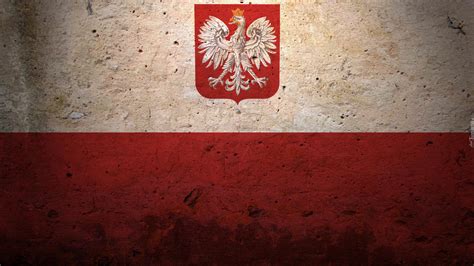 Flaga Polski z herbem narodowym