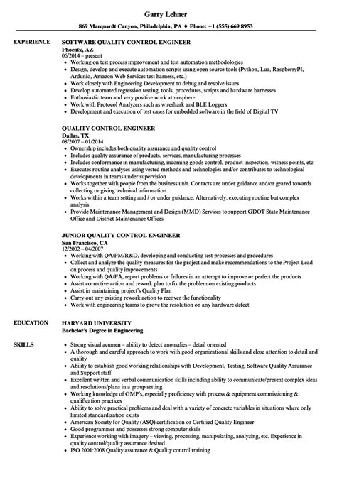 Looking for quality engineer resume samples? Quality Control Engineer Resume Samples | Velvet Jobs