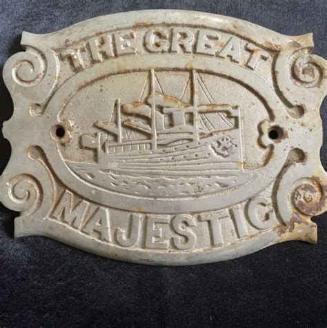 Antique The Great Majestic Cast Iron Wood Stove Front Oven Plate Steam