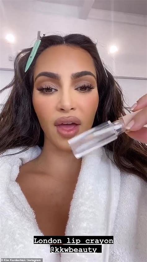 Kim Kardashian Shows Off Her Glamorous Make Up Application While On Set