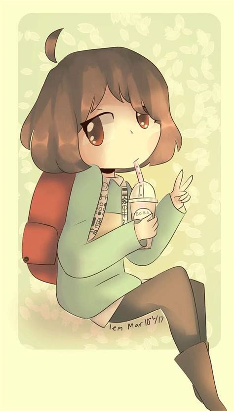 Anime Girl Holding Bubble Tea