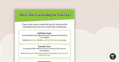 Comprehension Task Cards Finding Word Meaning In Context Teach Starter