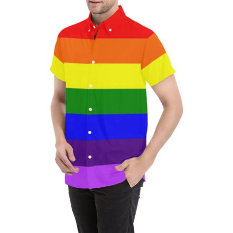 rainbow flag gay pride lgbtqia men s all over print short sleeve shirt model t53 id