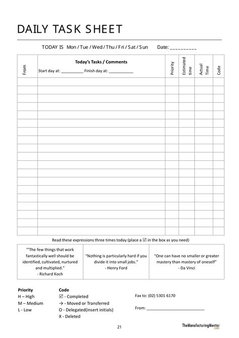 Free Printable Task Sheets Printable Templates